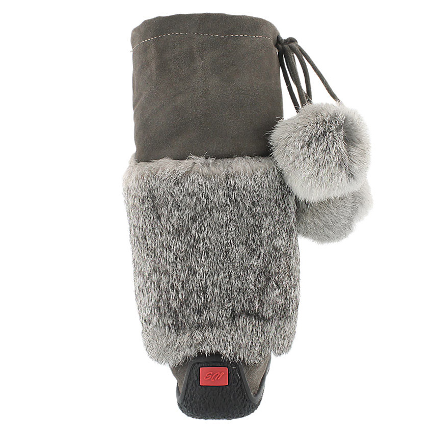 Lds Niska 3 grey rabbit collar mukluk