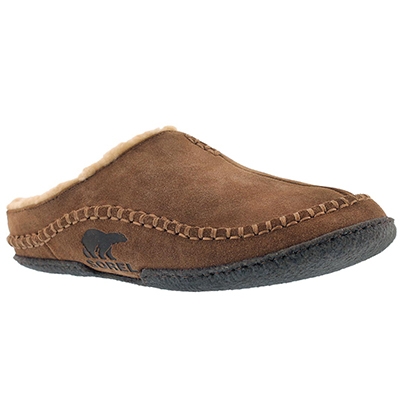 mens leather slippers open back