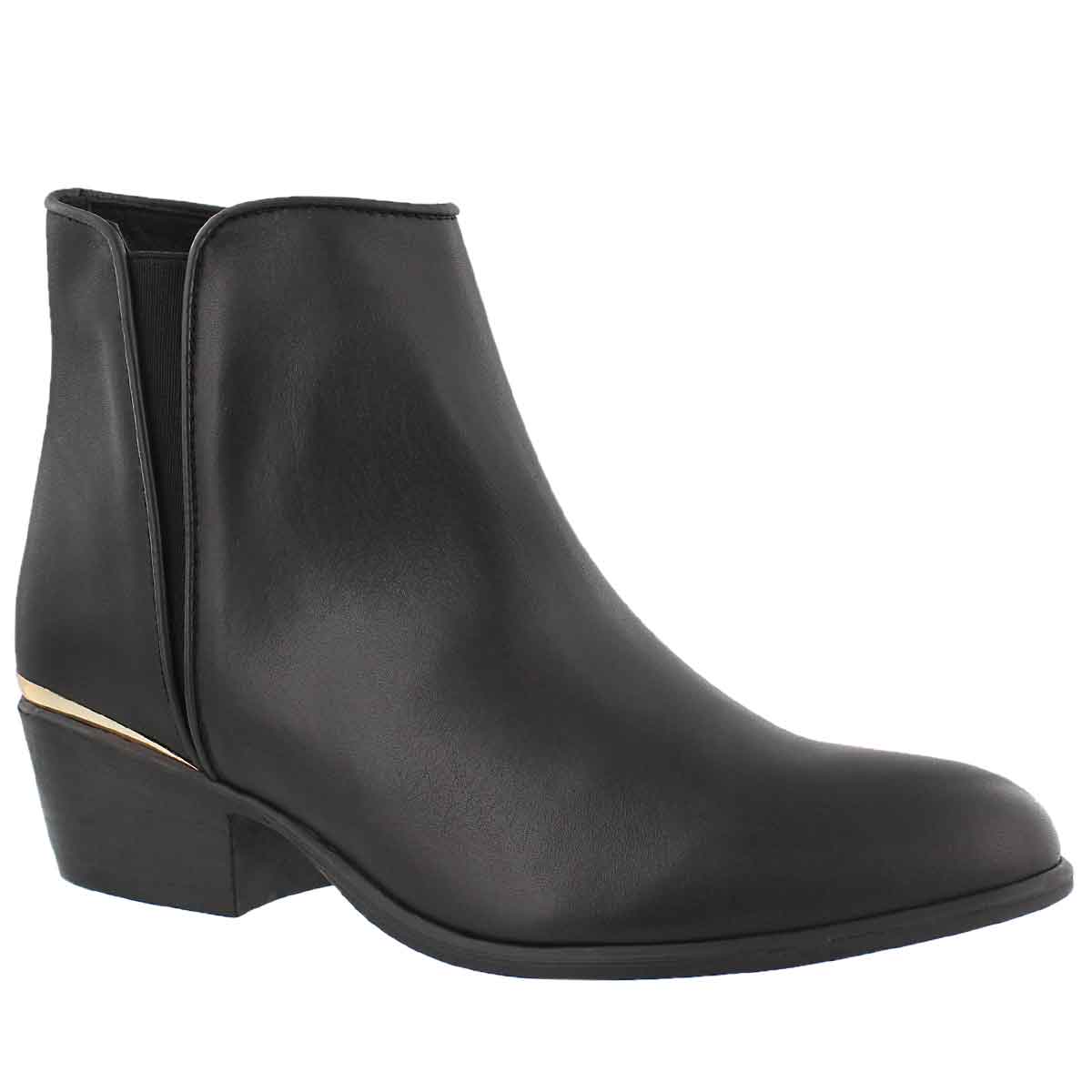 Women's NOBLE black leather ankle bootie