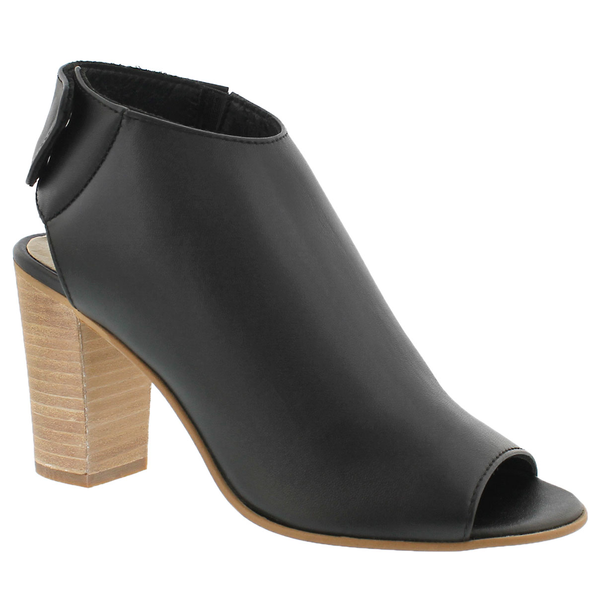 Lds Nonstop black peep toe dress sandal