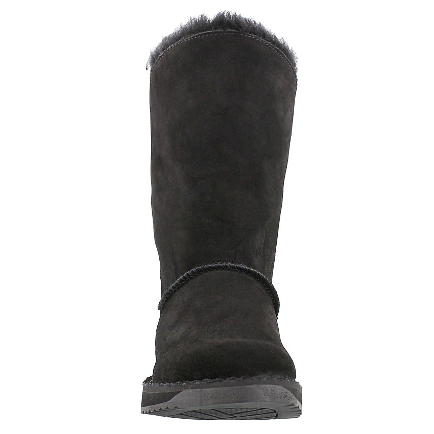 Lds Norway black suede zipper boot