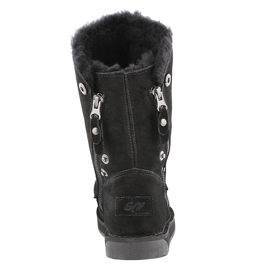 Lds Norway black suede zipper boot