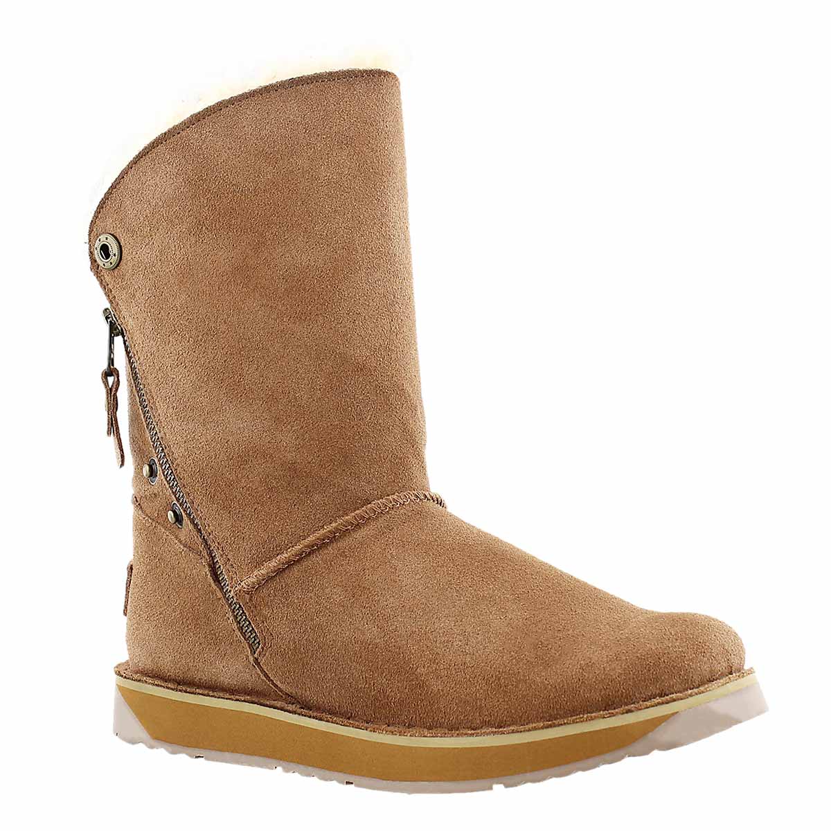 Lds Norway chestnut suede zipper boot