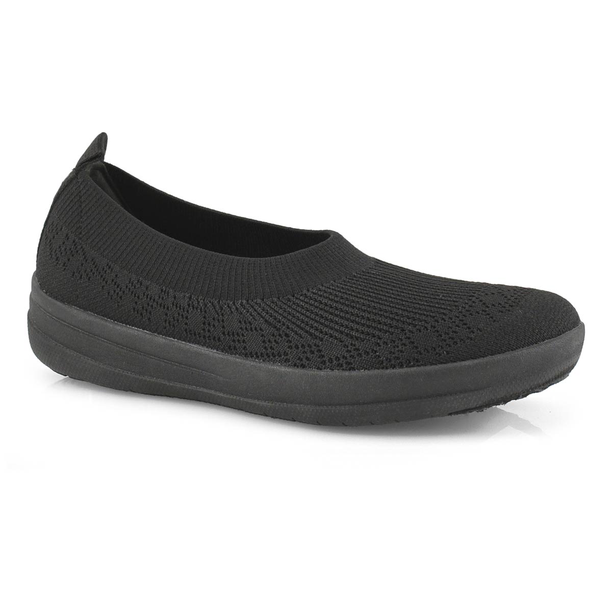 Lds Uberknit Ballerina blk slip on shoe