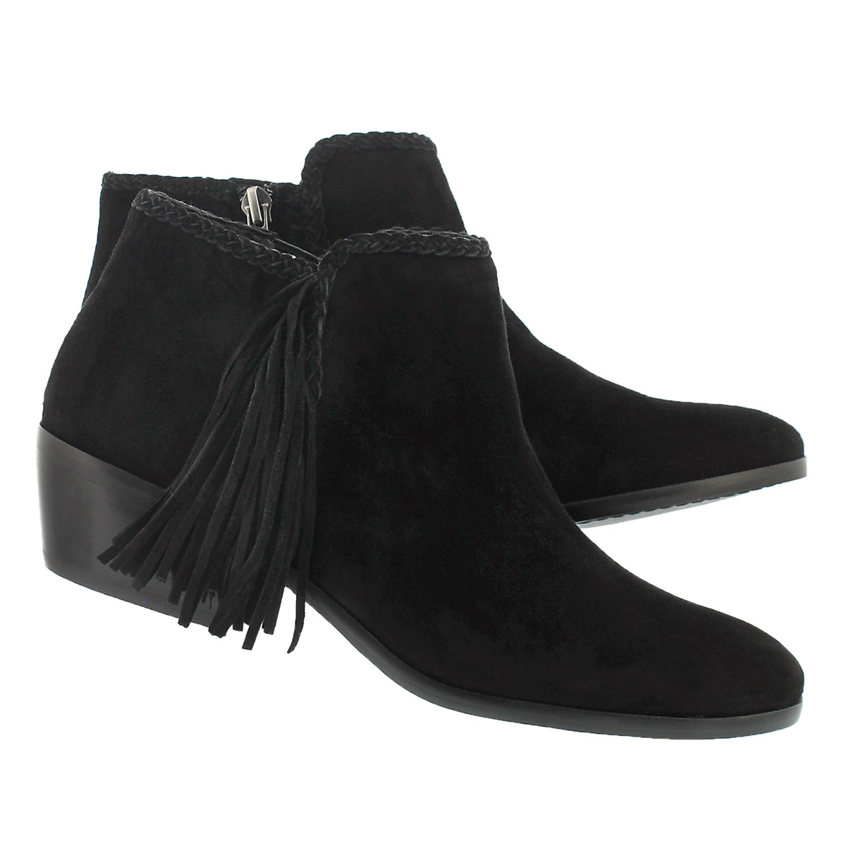 Lds Paige black fringe casual bootie