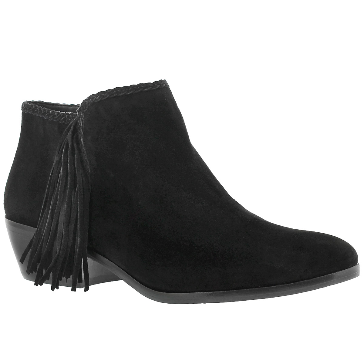 Lds Paige black fringe casual bootie