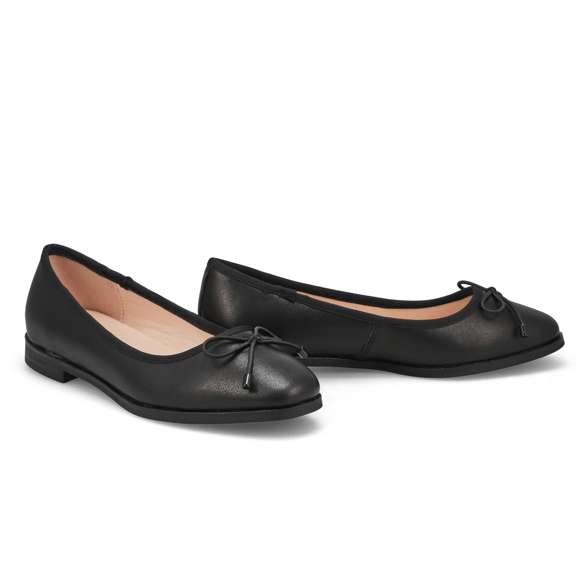 Ballerine en cuir PAISLEE, noir, femmes