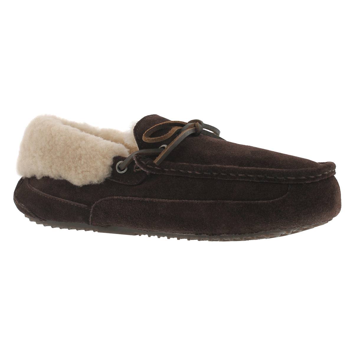 Men's PATRICK chocolate shearling lined moccasins