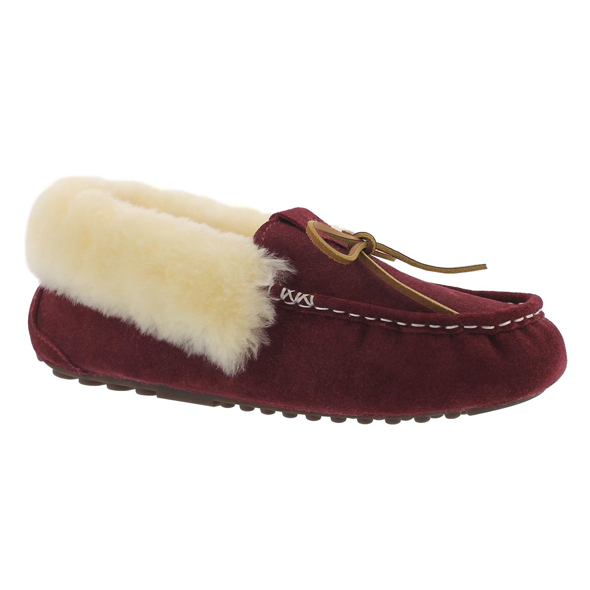 Lds Patty burg shearling lined suede moc
