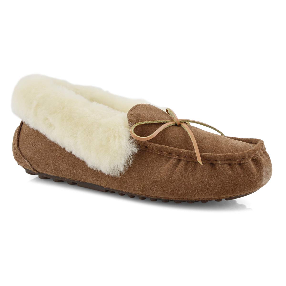 Lds Patty II ches shrlng lined suede moc
