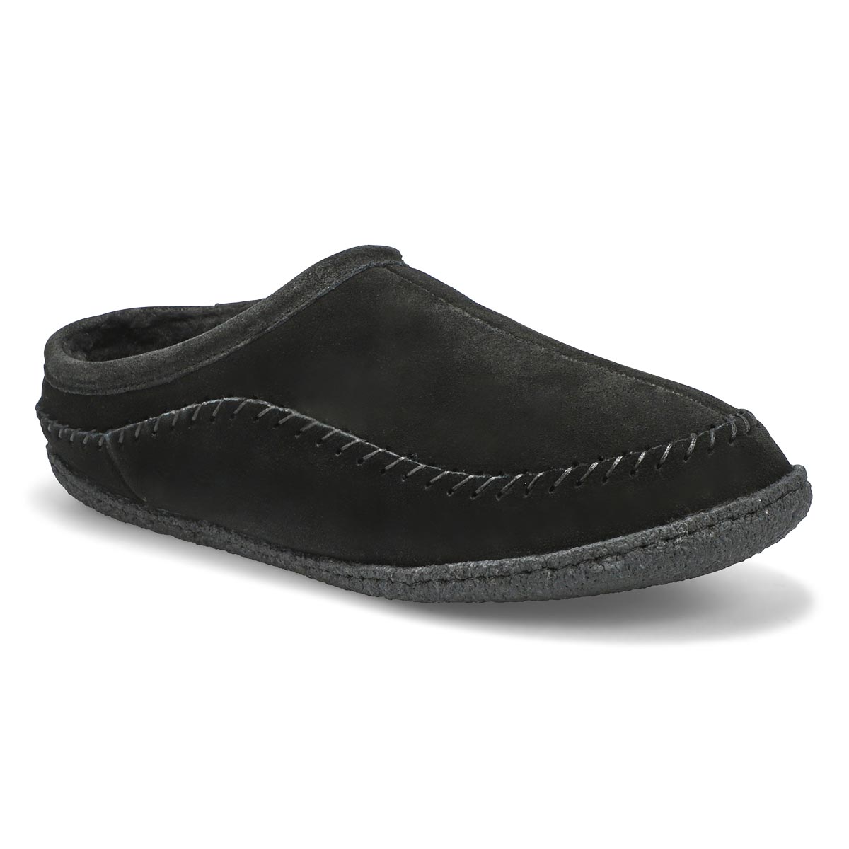 Men's PAULY III black suede open slippers