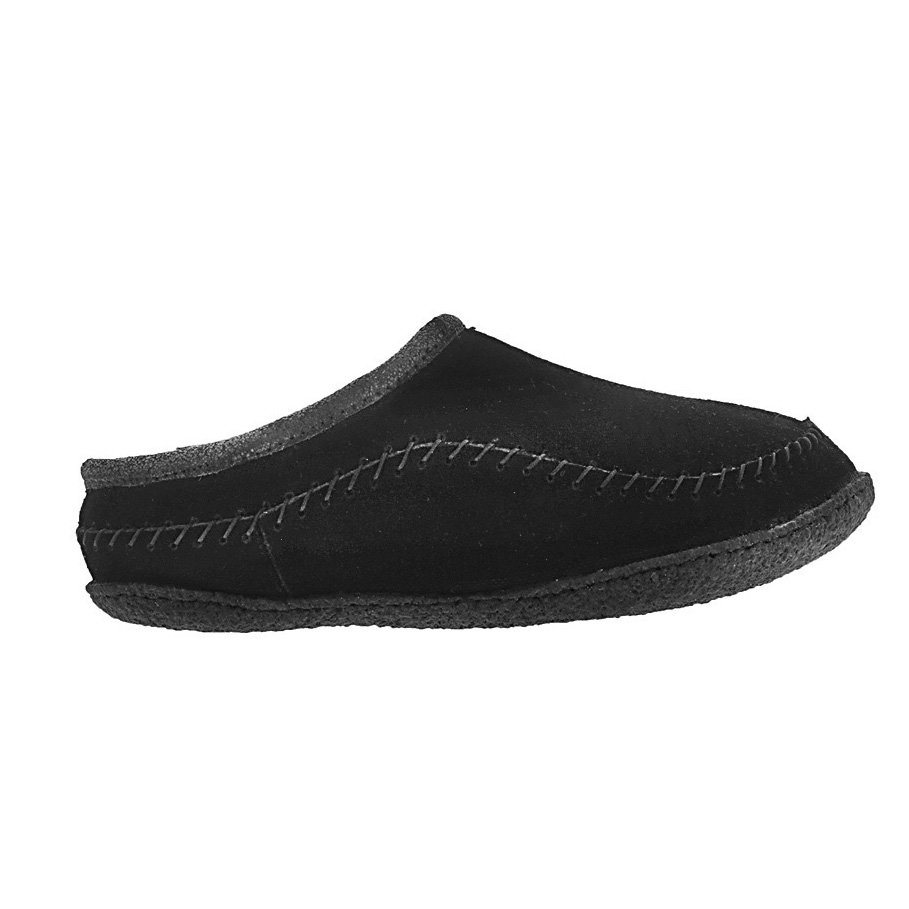 Mns Pauly III blk suede open slipper