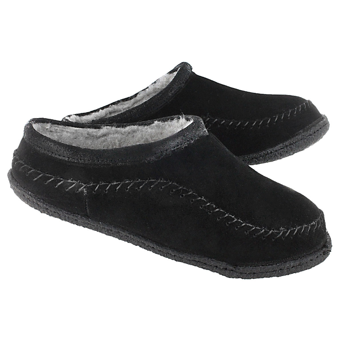 Mns Pauly III blk suede open slipper