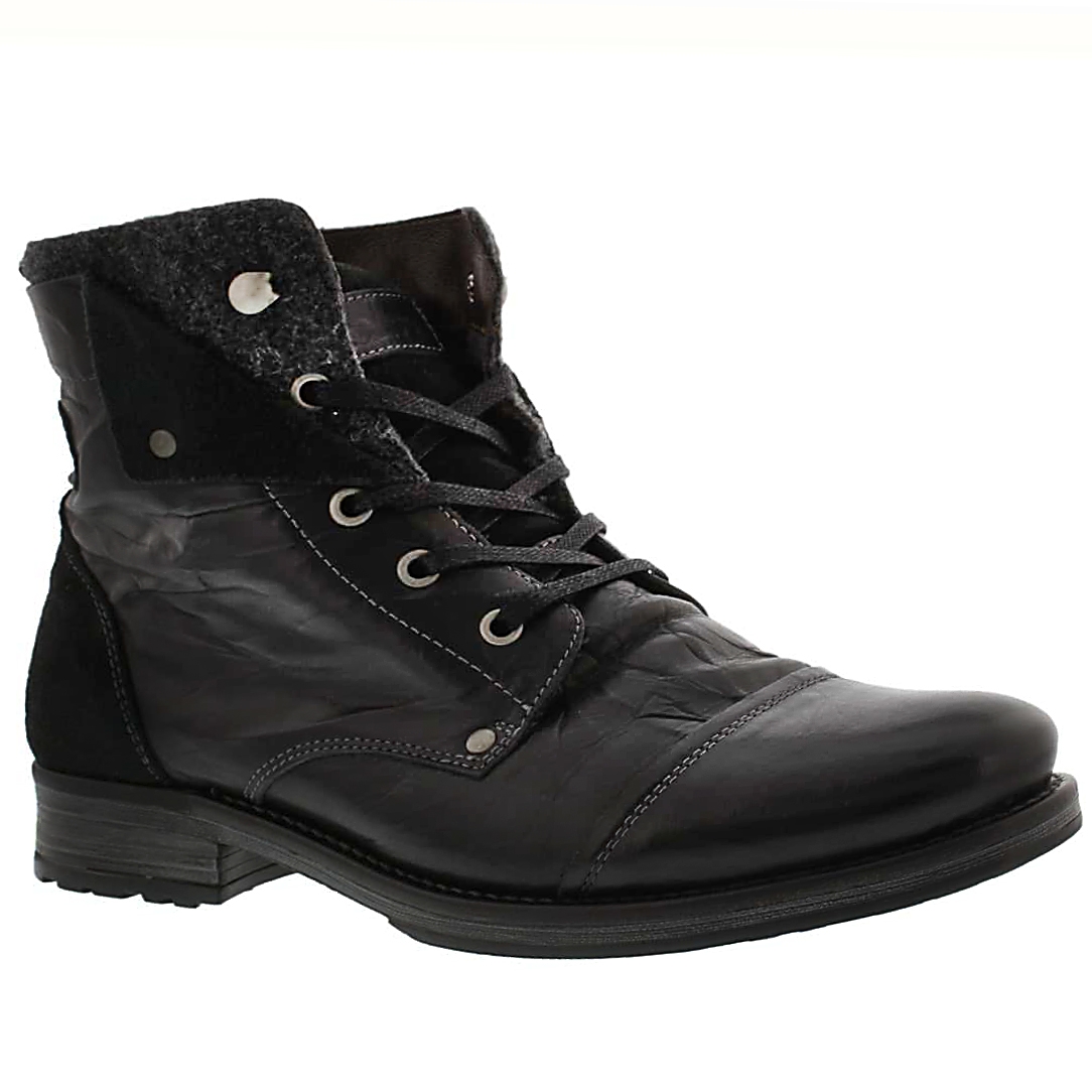 Mns Pedro blk lthr casual ankle boot