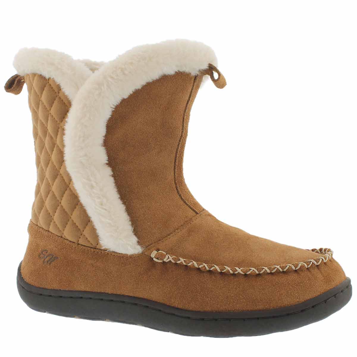 Women's PHOEBE HI chestnut suede slipper booties