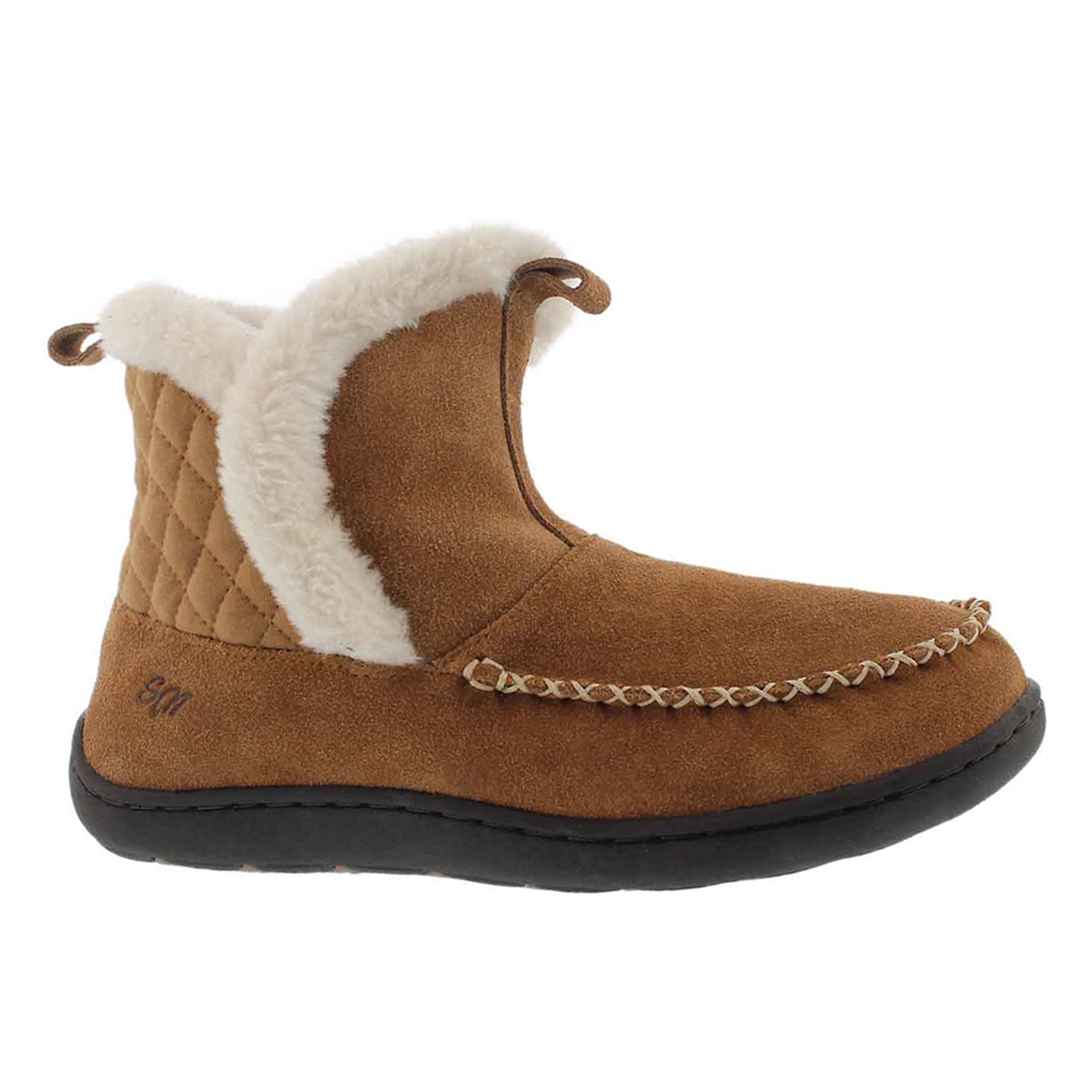 Women's PHOEBE LO chestnut suede slipper booties