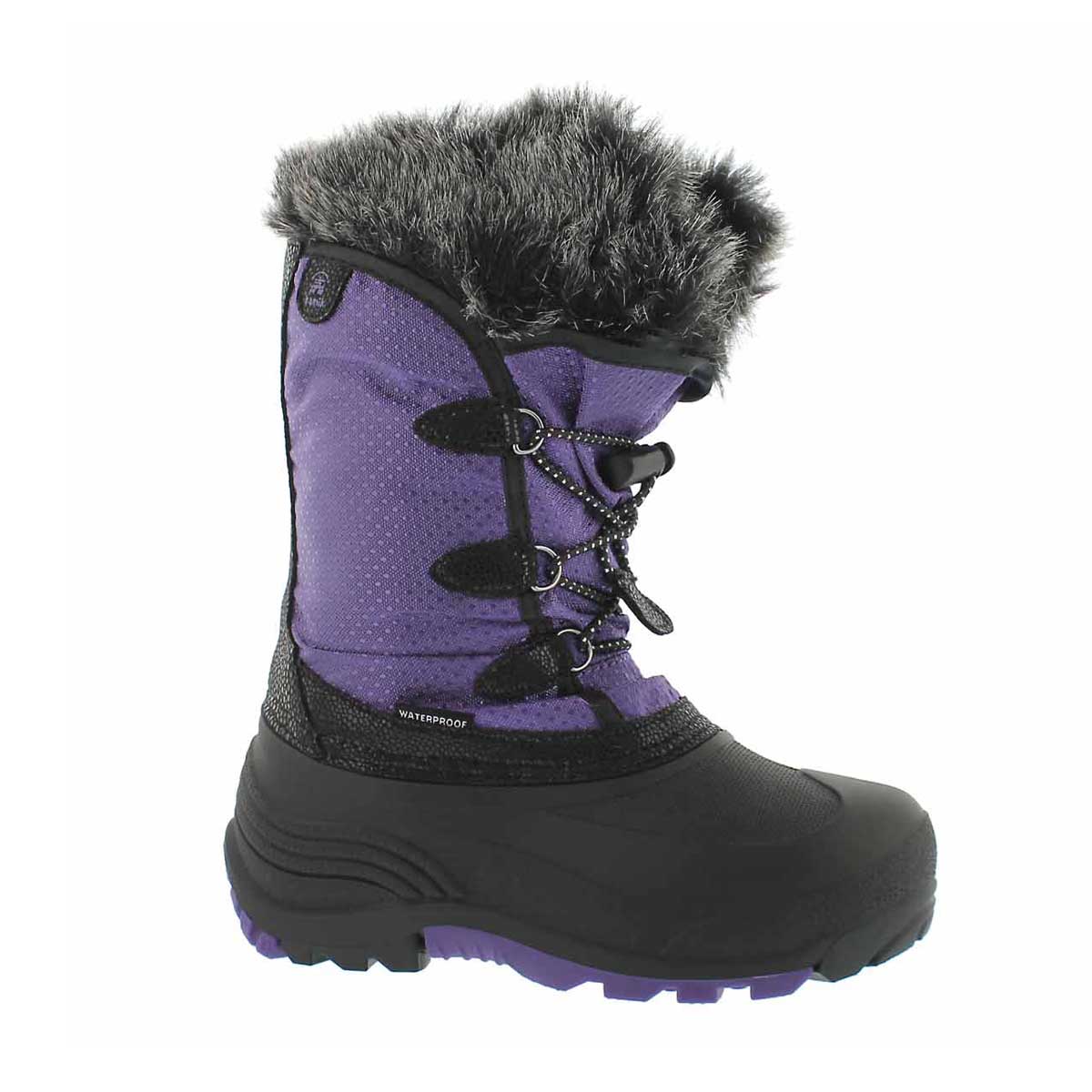 Girls' POWDERY purple waterproof winter boots