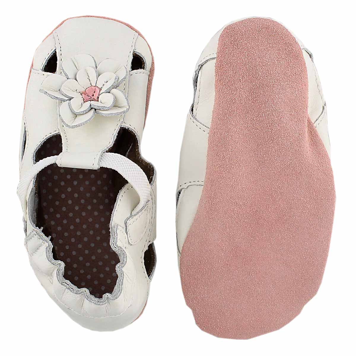 Infs-g Pretty Pansy white soft slipper
