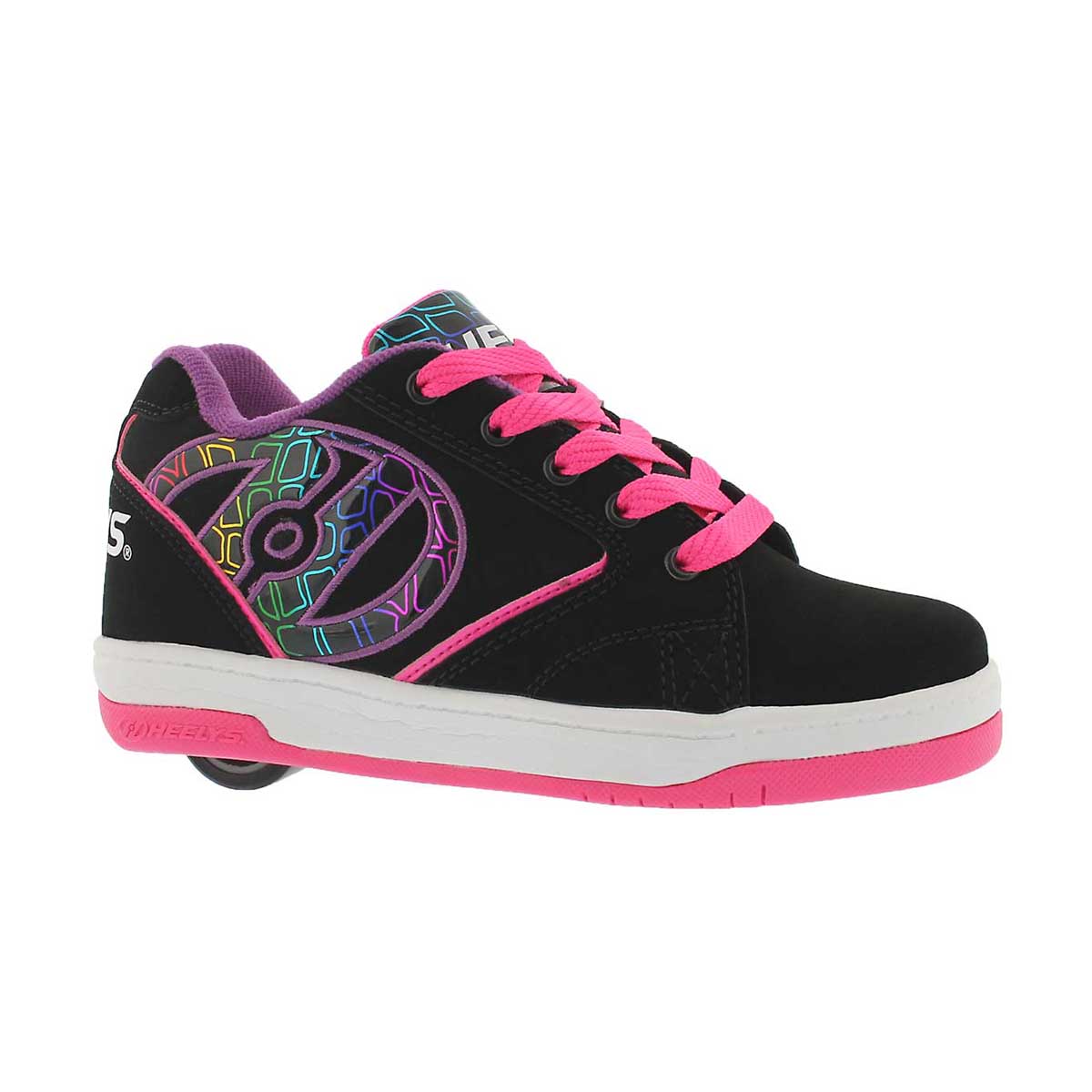 Girls' PROPEL 2.0 black/pink/purple skate sneakers