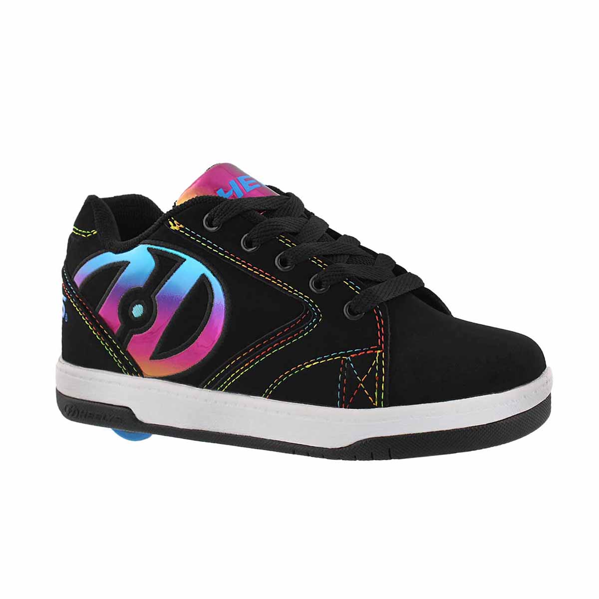 Girls' PROPEL 2.0 black/rainbow skate sneakers
