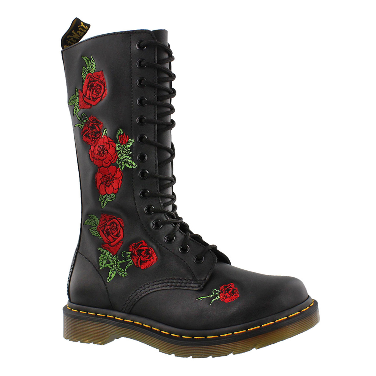 Lds Vonda Embroidery black/red tall boot