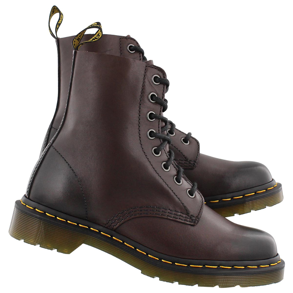 Botte PASCAL 8 œillets, cuir brun, fem