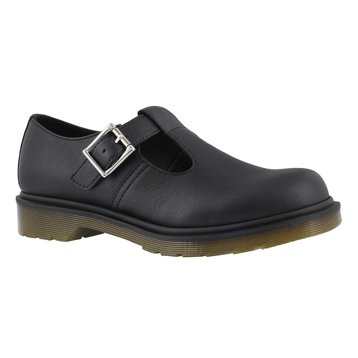 Lds Polley Plain Welt black slip on shoe