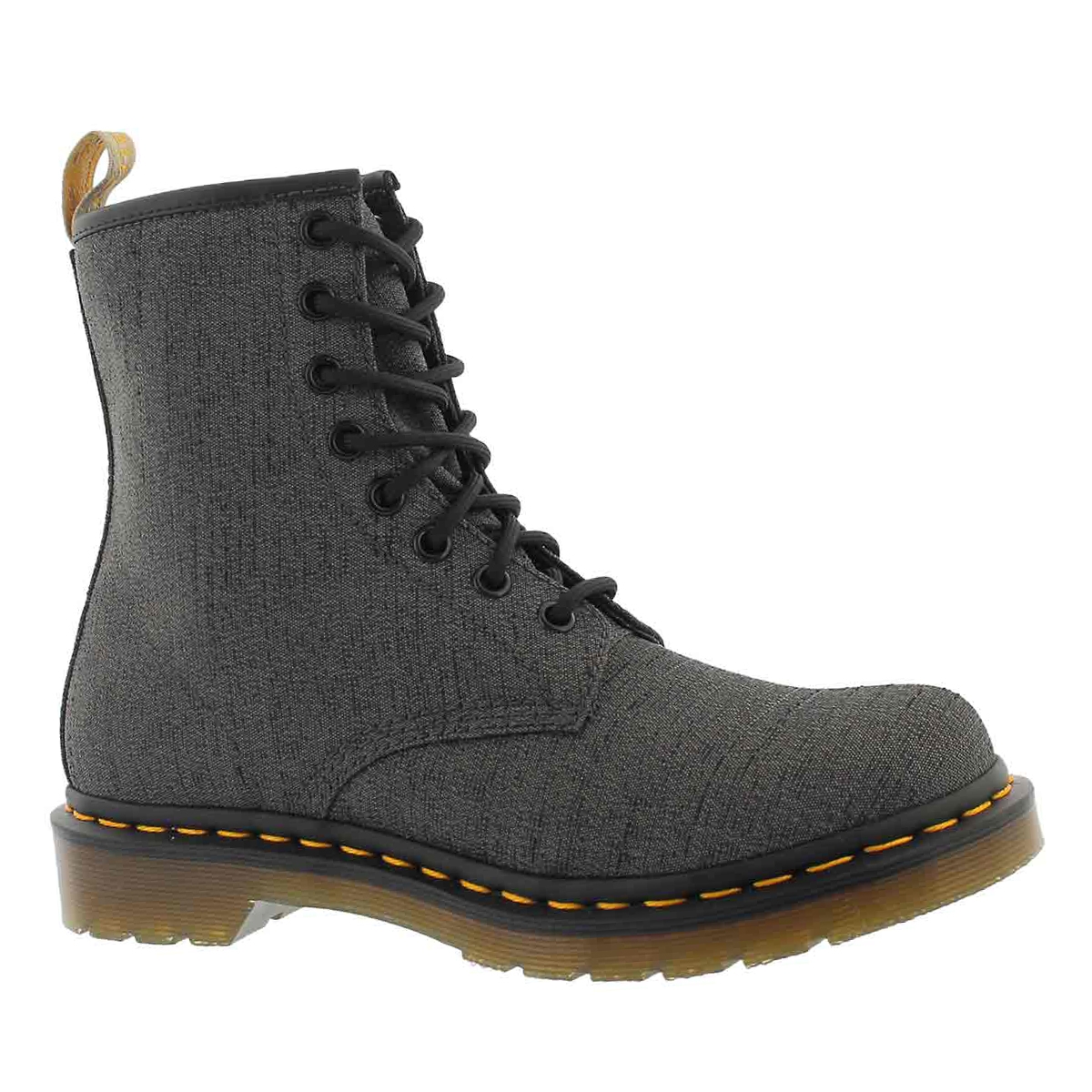 Women's VEGAN CASTEL 8-EYE gunmetal boots