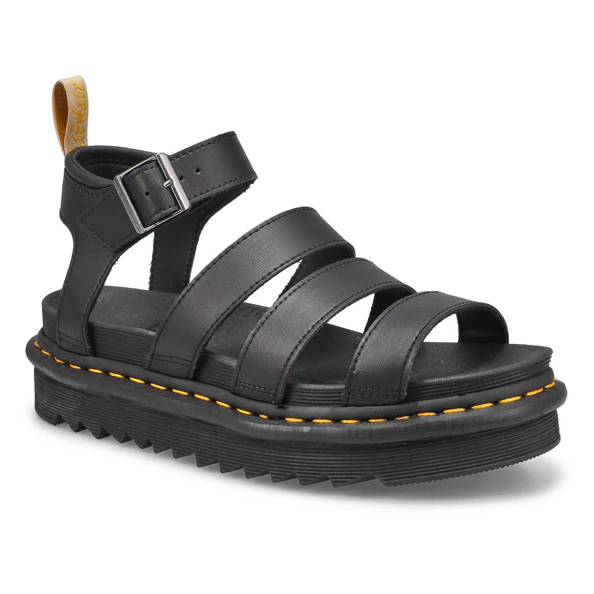 Lds Vegan Blaire black 4 strap sandal