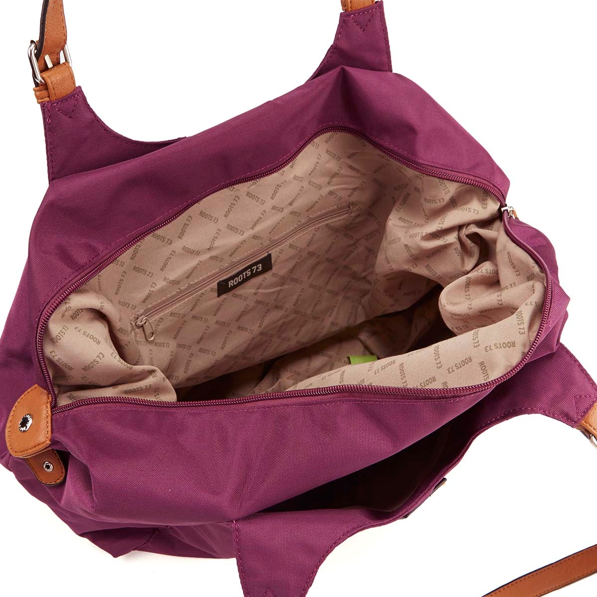 Lds Roots73 purple nylon large tote bag