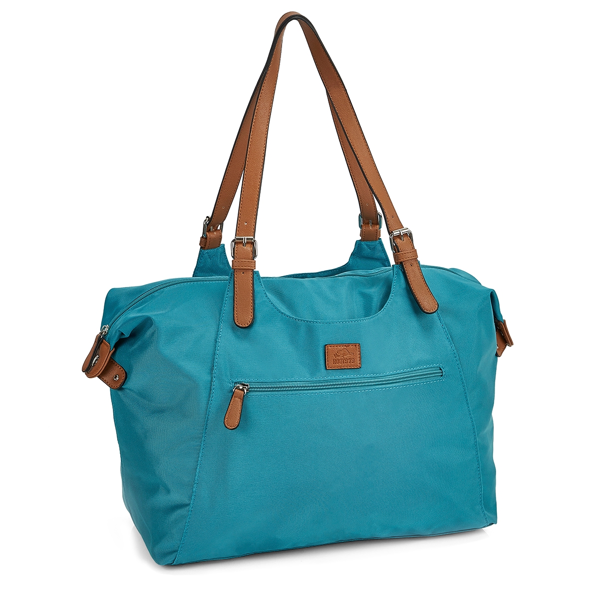 Lds Roots73 turq nylon large tote bag