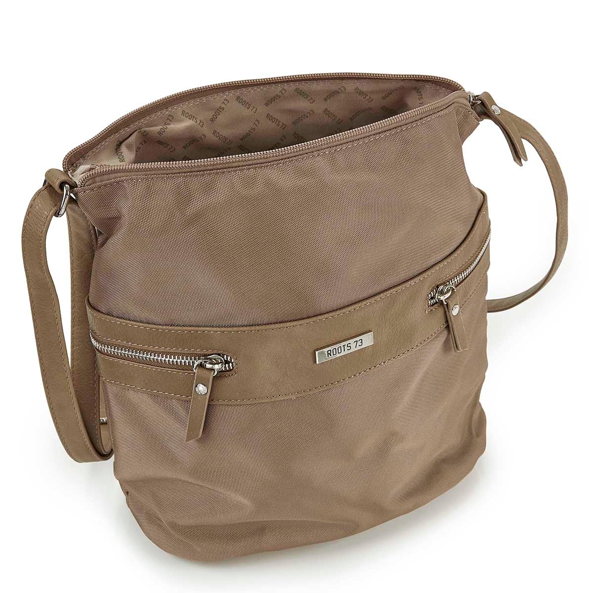 Sac besace Roots73, taupe grainé, fem