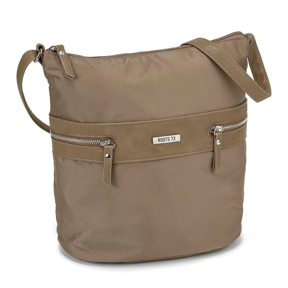 Sac besace Roots73, taupe grainé, fem