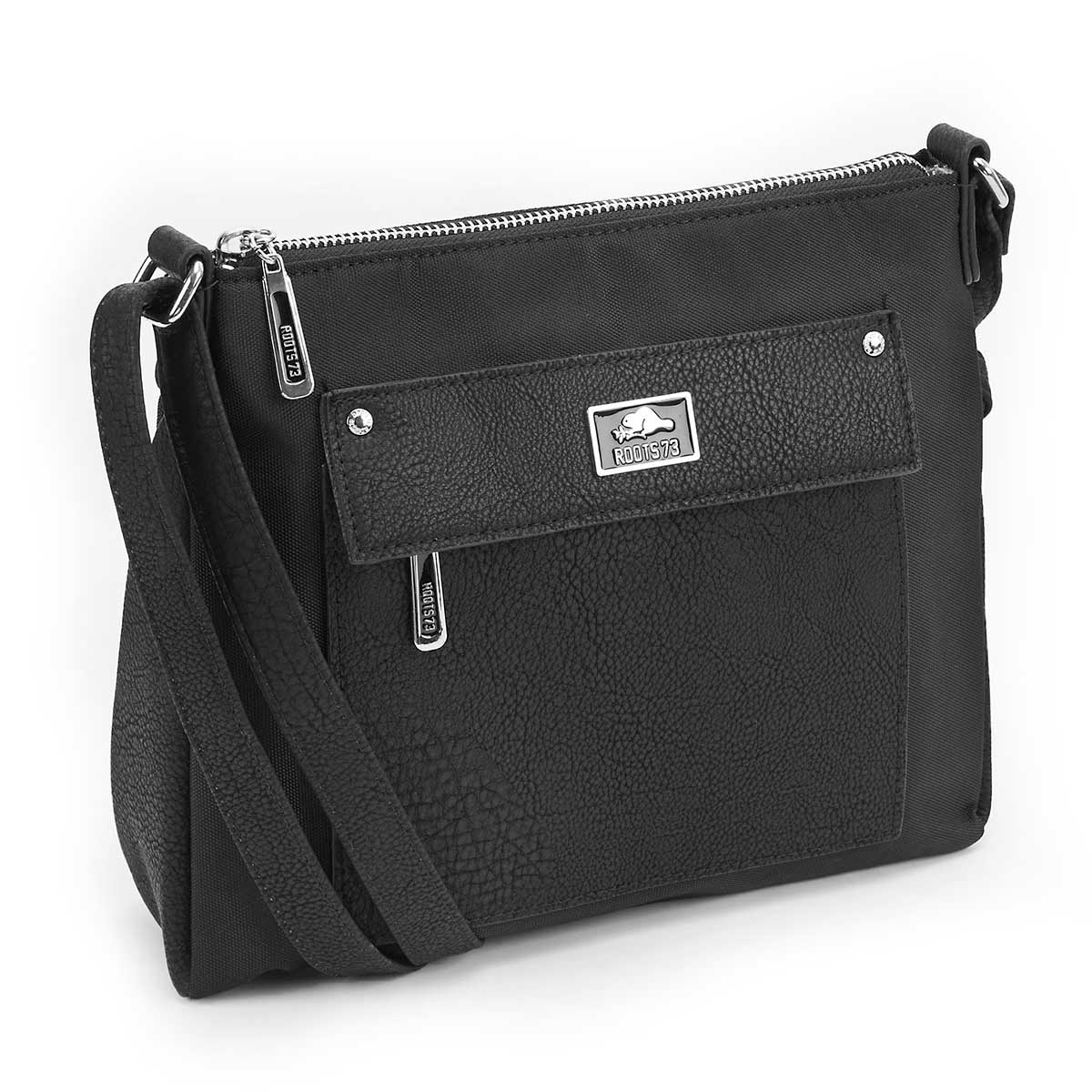 Sac bandoulière est/ouest, noir, fem