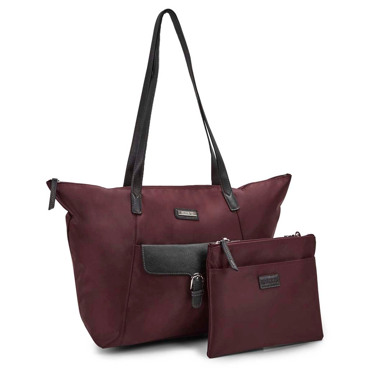 Women's R4866 burgundy 2 in 1 tote bag