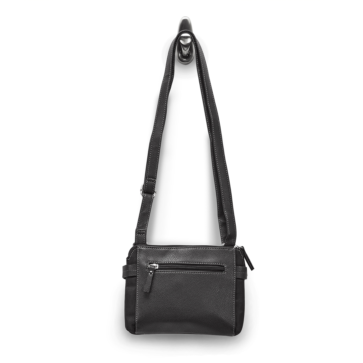 LdsRoots73 blk 2 compartment crossbody