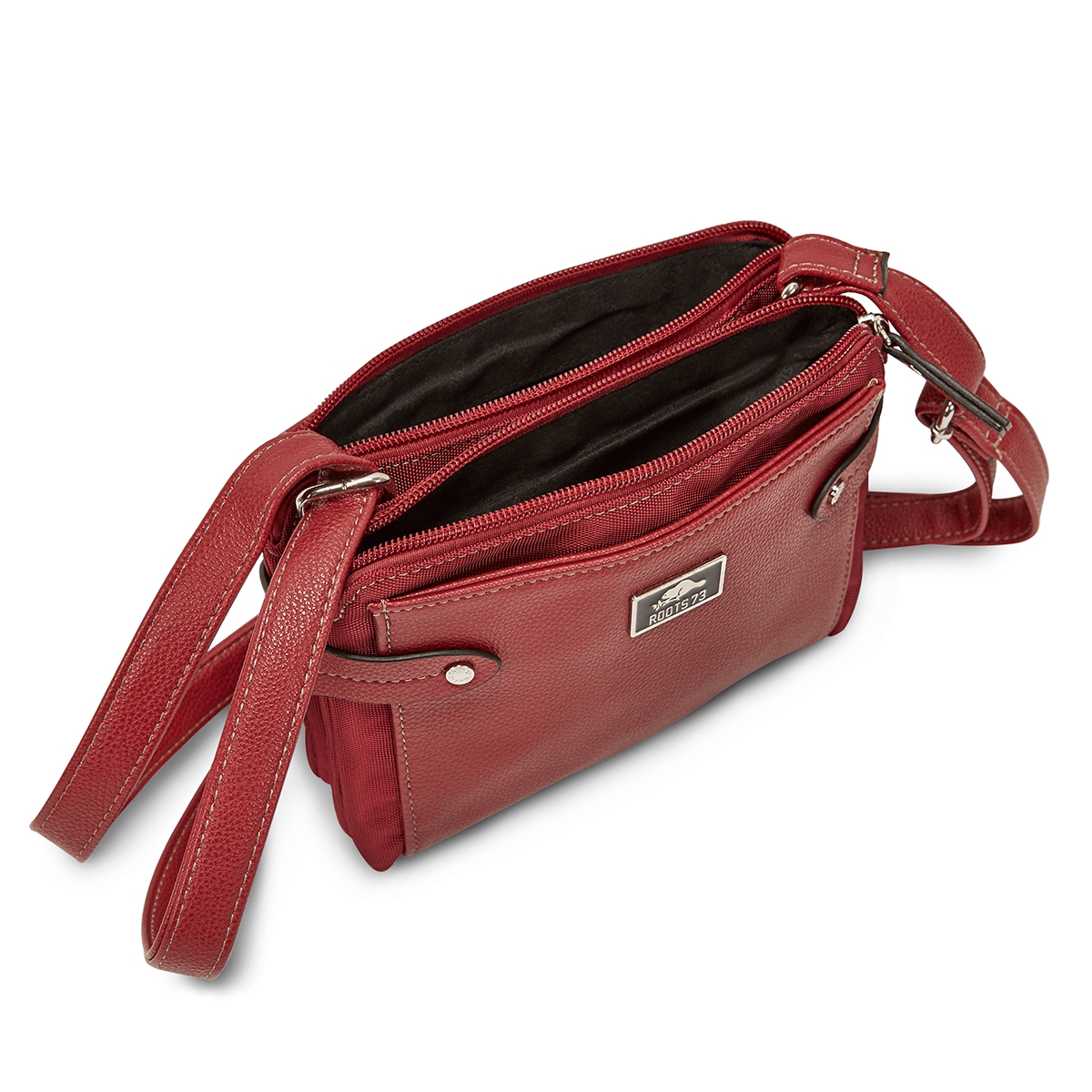 LdsRoots73 red 2 compartment crossbody
