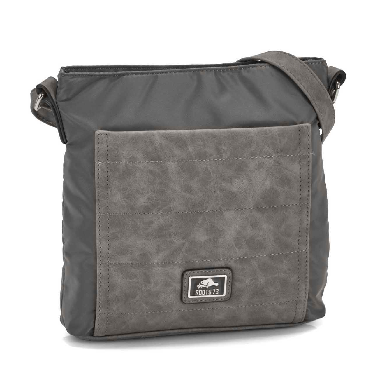 Lds Roots73 gry quilted crossbody bag