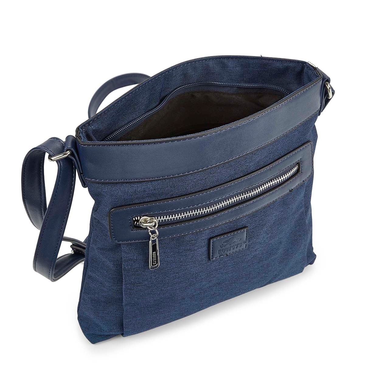 LdsRoots73 navy north south cross body