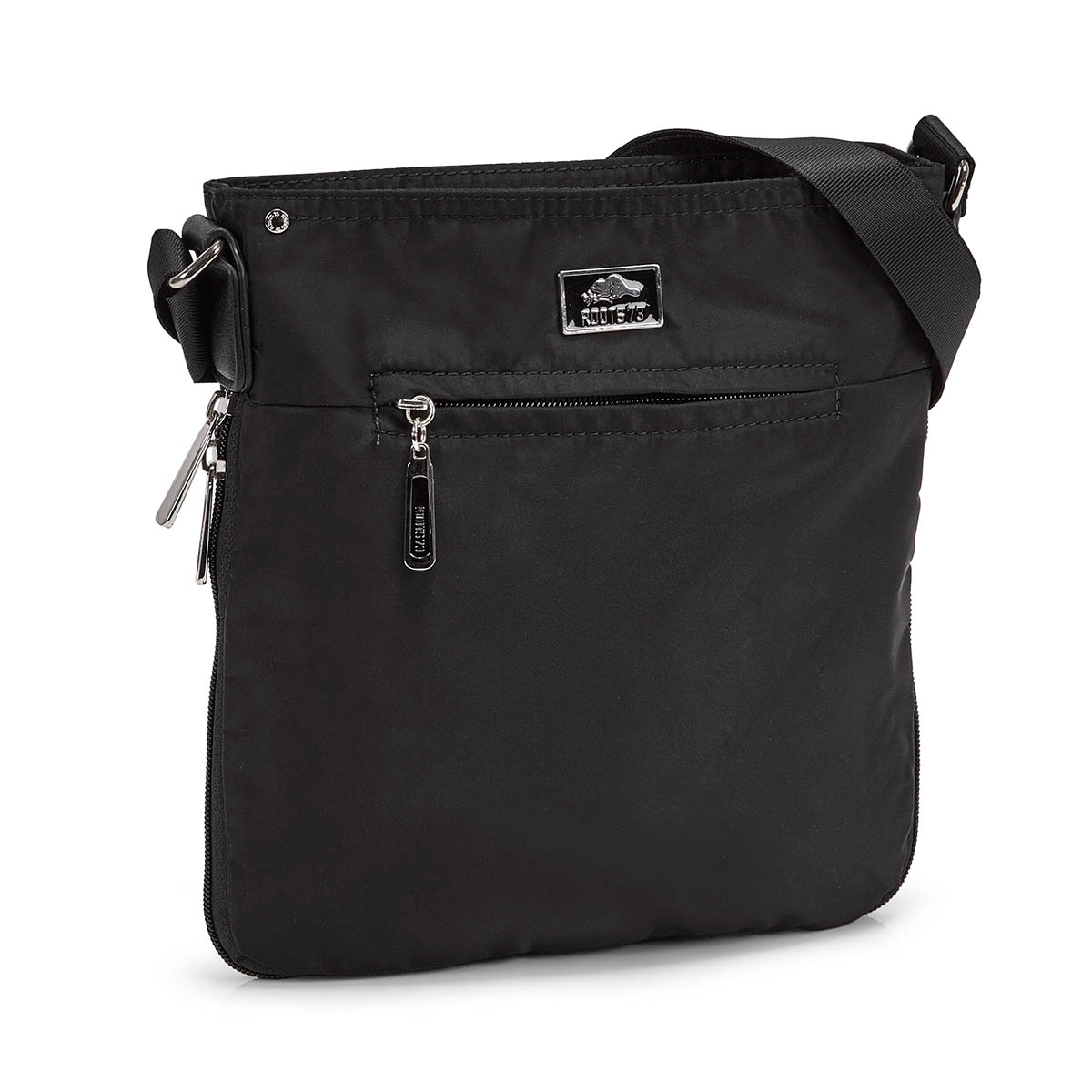 Lds black north/south cross body bag
