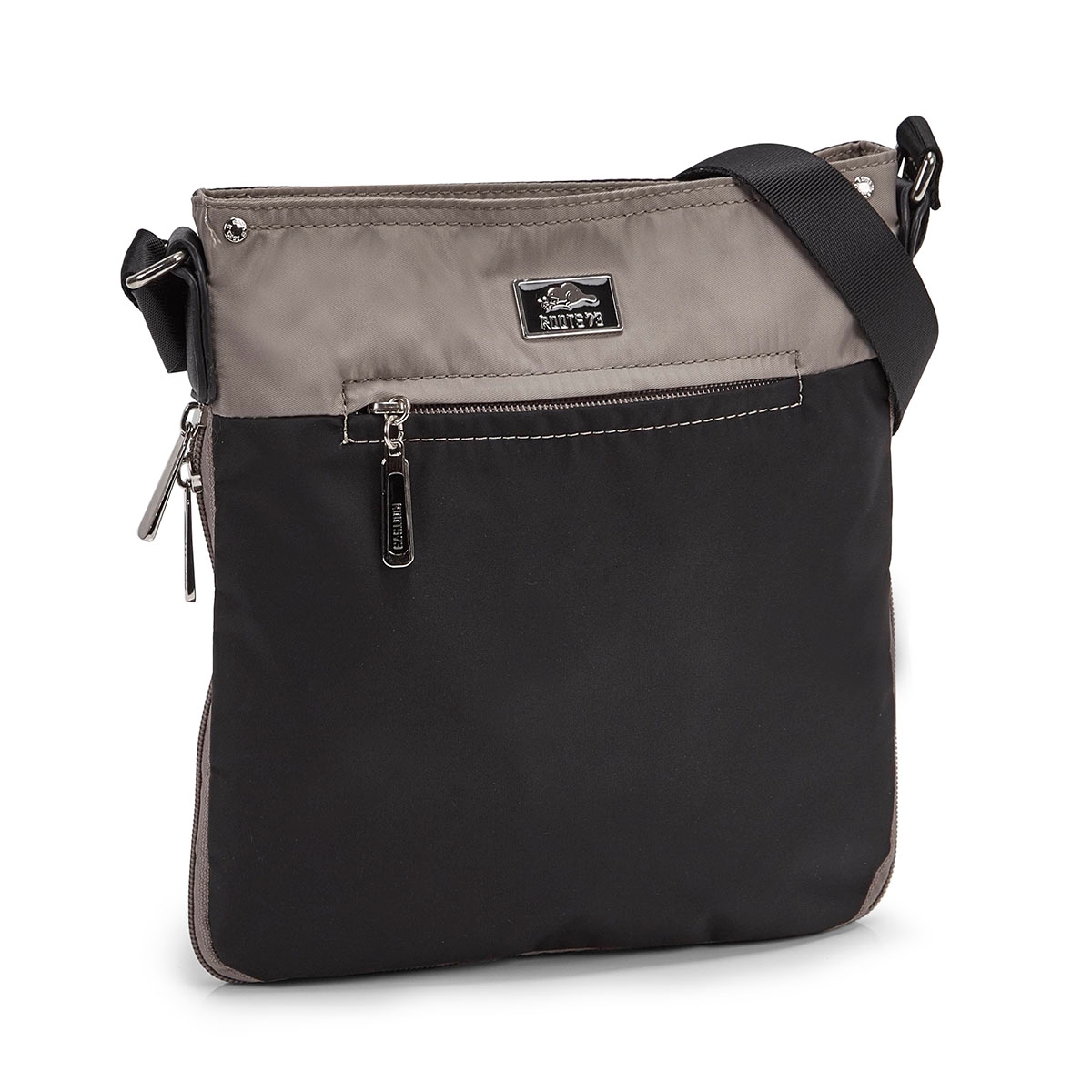 Lds tpe/blk north/south cross body bag