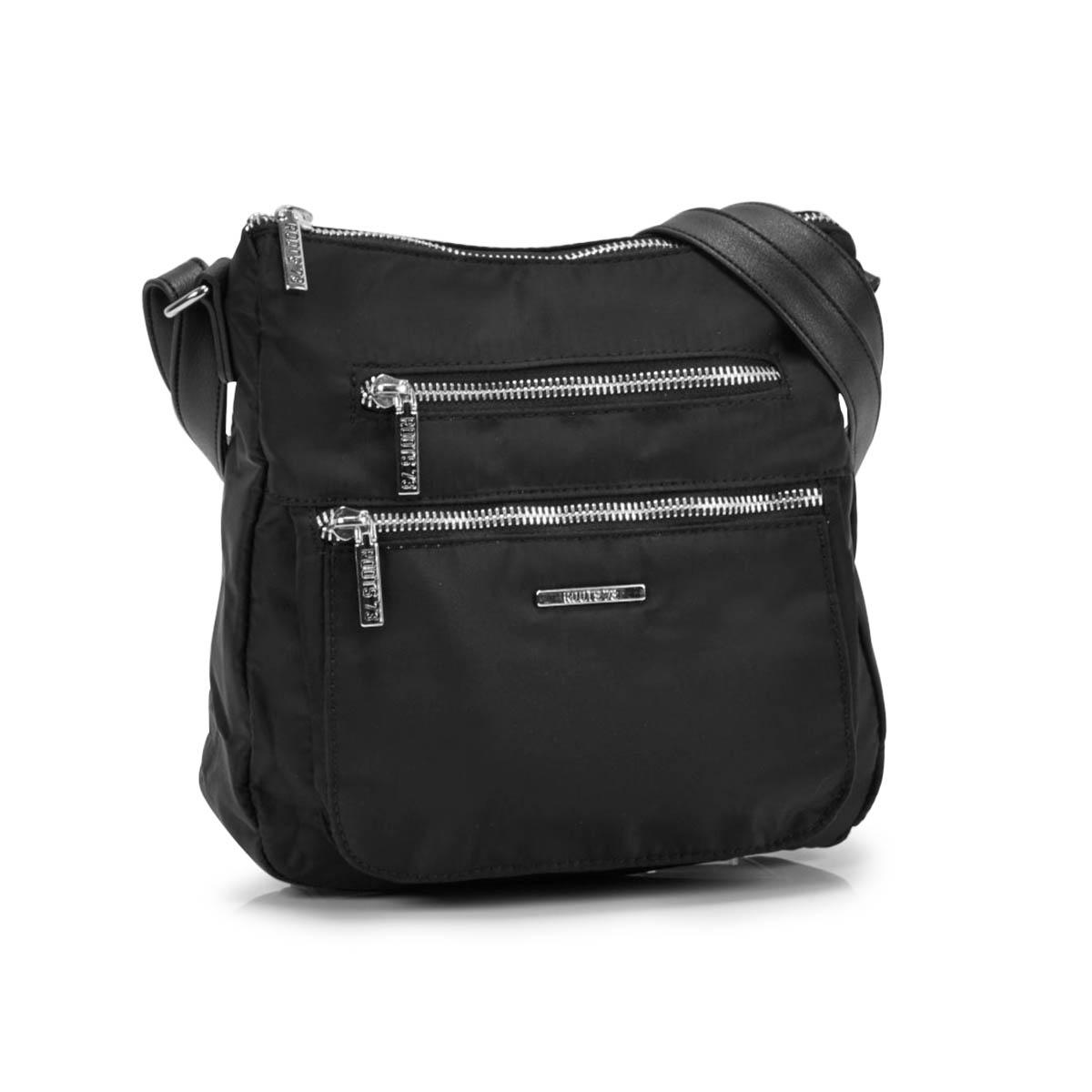 Lds blk north/south top zip crossbody