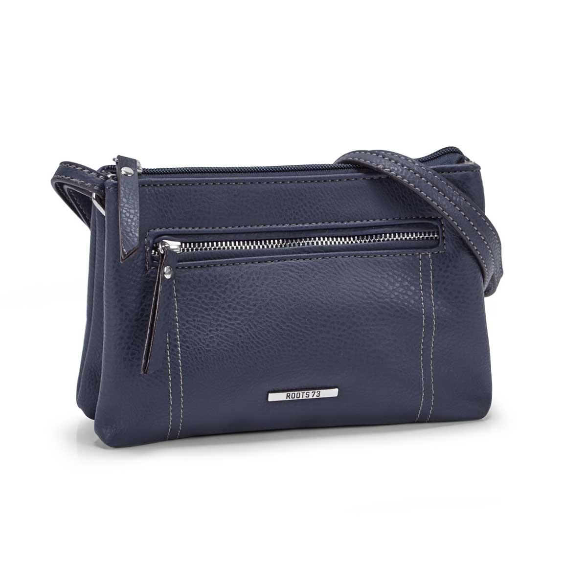 Lds navy 2 compartment mini cross body