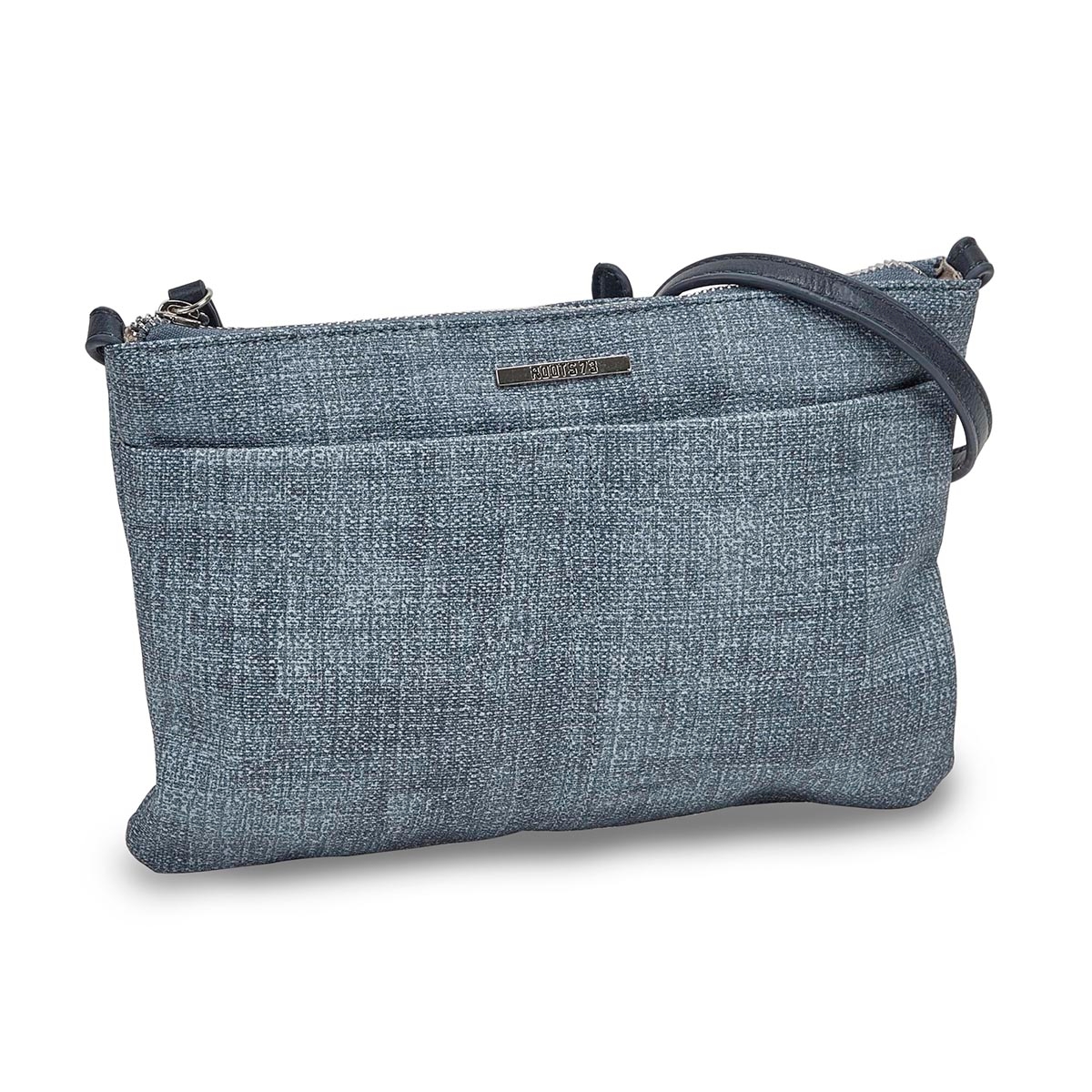 Lds blue east/west top zip crossbody