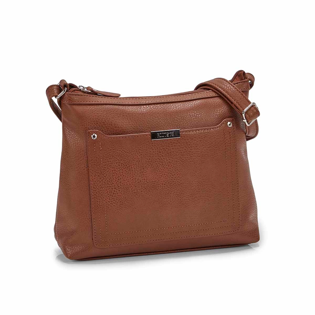 Women's R5438 cognac stitched pocket crossbody