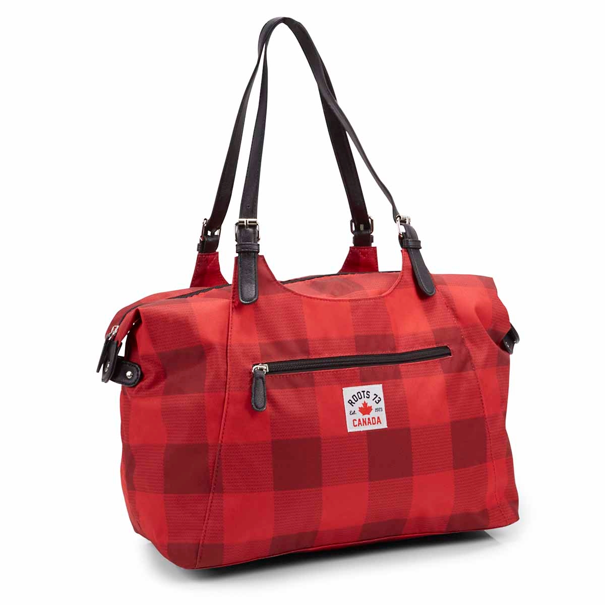 Women's R5469 red plaid overnight bag