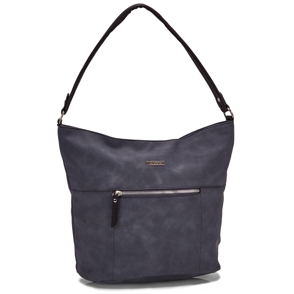 Lds denim top zip closure hobo bag