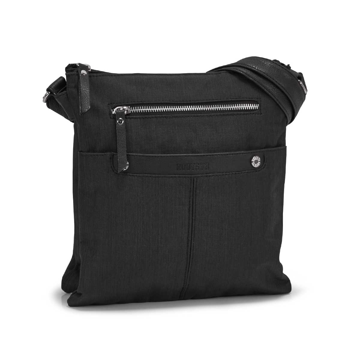 Lds blk crossdye 2 compartment crossbody
