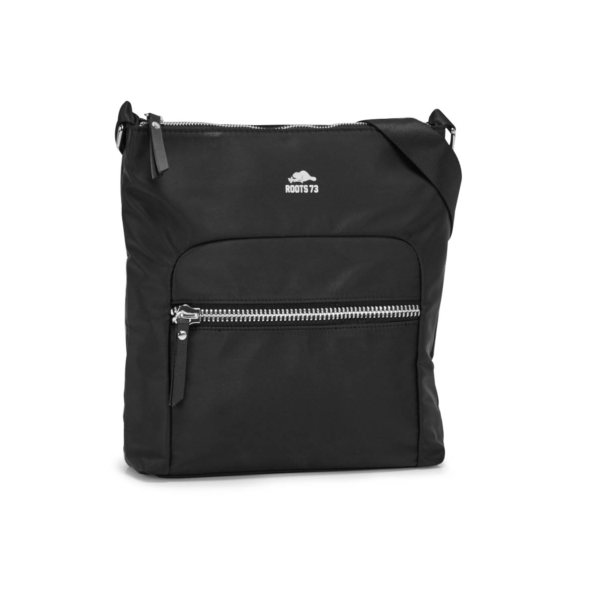 Lds Roots73 blk top/front zip cross body