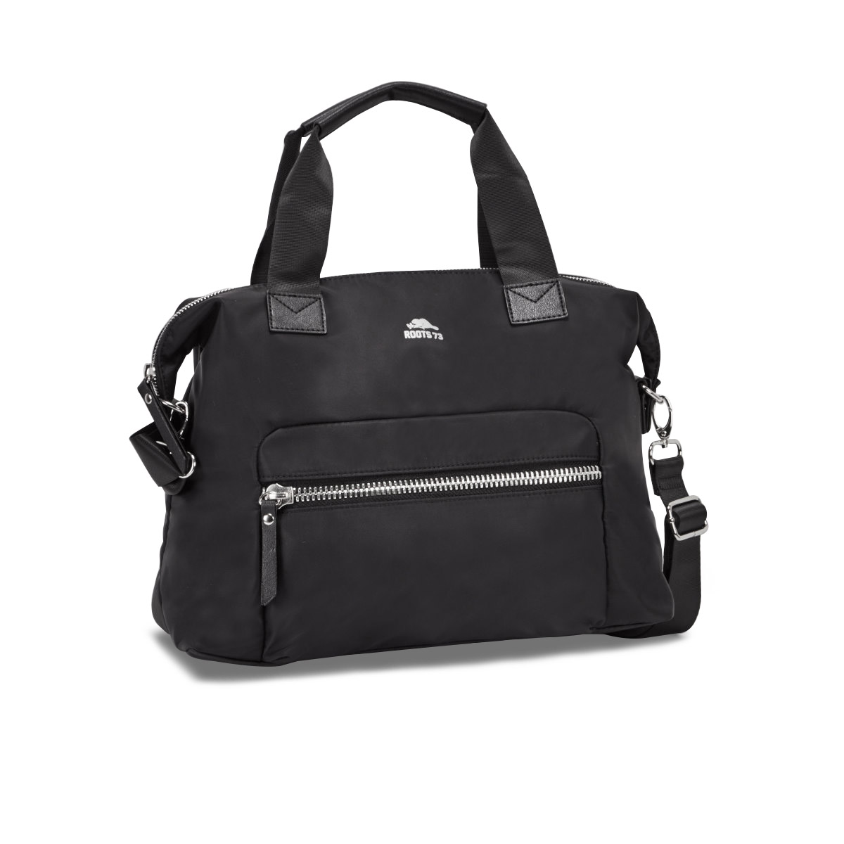 Lds Roots73 black top zip shoulder bag
